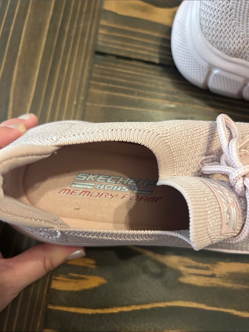 Skechers Women's Slip-On Knit Athletic Sneakers in Light Pink - Picture 11 of 12